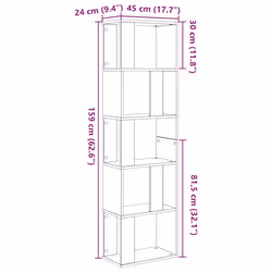 vidaXL Book Cabinet/Room Divider Book Stand Bookcase Shelf Engineered Wood - black oak