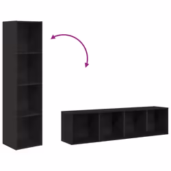 vidaXL Bookshelf Black Oak 36x30x143 cm Engineered Wood bookcase book rack - Additional view 7