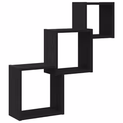 vidaXL Cube Wall Shelves Floating Hanging Cabinet Storage Unit Engineered Wood - black oak