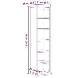 vidaXL CD Cabinet Storage Oraniser Shelf Cabinet Display Shelf Engineered Wood - black oak - Additional view 3