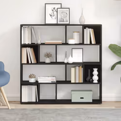 vidaXL Book Cabinet/Room Divider Black Oak 105x24x102 cm bookshelf book case