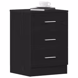 vidaXL 1/2x Bedside Cabinet Chipboard Bedroom Nightstand Stand Multi Colours - black oak, 1 pcs