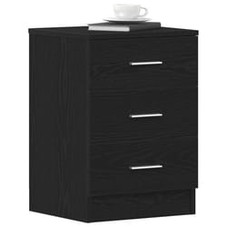 vidaXL 1/2x Bedside Cabinet Chipboard Bedroom Nightstand Stand Multi Colours - black oak, 1 pcs