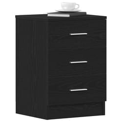 vidaXL 1/2x Bedside Cabinet Chipboard Bedroom Nightstand Stand Multi Colours - black oak, 2 pcs