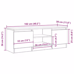 vidaXL TV Cabinet Black Oak 102x30x36 cm Engineered Wood TV stand - Additional view 3