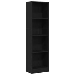 vidaXL Bookcase Black Oak 40x24x143 cm Engineered Wood bookshelf book case