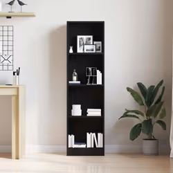 vidaXL Bookcase Black Oak 40x24x143 cm Engineered Wood bookshelf book case