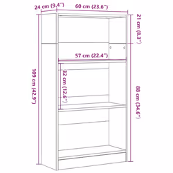 vidaXL Book Cabinet Display Rack Bookshelf Storage Shelf Rack Engineered Wood - 109 cm/ 60 cm