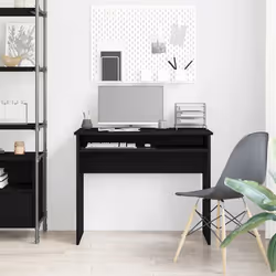 vidaXL Desk Bedroom Office Desk Work Corner Table Study Desk Engineered Wood - black oak