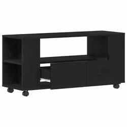 vidaXL TV Cabinet with Wheels Black Oak 102x34.5x43 cm Engineered Wood - Additional view 4