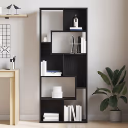 vidaXL Bookcase Black Oak 67x24x161 cm Engineered Wood bookshelf book case