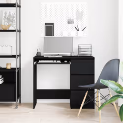 vidaXL Desk Engineered Wood Computer Study Table Workstation Multi Colours - black oak