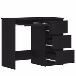 vidaXL Desk Engineered Wood Computer Study Table Workstation Multi Colours - black oak - Additional view 4