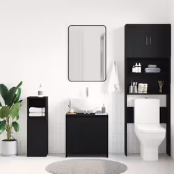vidaXL Bathroom Cabinet Black Oak 60x33x61 cm Engineered Wood - Additional view 2