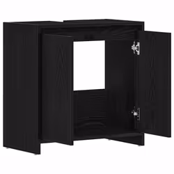 vidaXL Bathroom Cabinet Black Oak 60x33x61 cm Engineered Wood - Additional view 4
