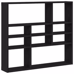 vidaXL Wall Shelf Black Oak 90x16x78 cm Engineered Wood floating shelf