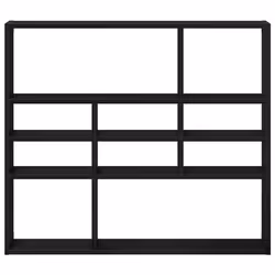 vidaXL Wall Shelf Black Oak 90x16x78 cm Engineered Wood floating shelf - Additional view 4