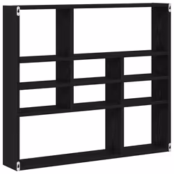 vidaXL Wall Shelf Black Oak 90x16x78 cm Engineered Wood floating shelf - Additional view 6