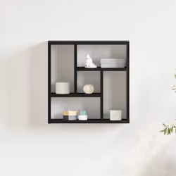 vidaXL Wall Shelf Black Oak 45x16x45 cm Engineered Wood floating shelf