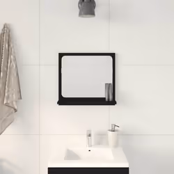 vidaXL Bathroom Mirror Black Oak 40x10.5x37 cm Engineered Wood mirror
