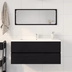 vidaXL Sink Cabinet Black Oak 100x38.5x45 cm Engineered Wood - Additional view 2
