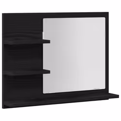 vidaXL Bathroom Mirror Black Oak 60x10.5x45 cm Engineered Wood mirror