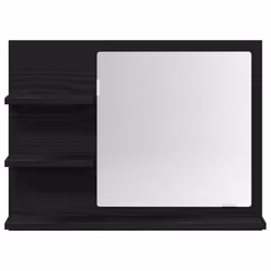 vidaXL Bathroom Mirror Black Oak 60x10.5x45 cm Engineered Wood mirror - Additional view 4