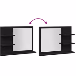 vidaXL Bathroom Mirror Black Oak 60x10.5x45 cm Engineered Wood mirror - Additional view 7