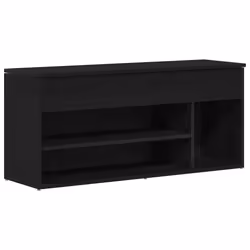 vidaXL Shoe Bench Black Oak 102x30.5x45 cm Engineered Wood bench