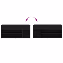 vidaXL Shoe Bench Black Oak 102x30.5x45 cm Engineered Wood bench - Additional view 7