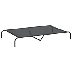 vidaXL Elevated Dog Bed Black Textilene Puppy Sleeping Basket Multi Sizes - black, 150 x 90 x 20 cm/ Textilene