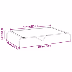 vidaXL Elevated Dog Bed Black Textilene Puppy Sleeping Basket Multi Sizes - black, 150 x 90 x 20 cm/ Textilene