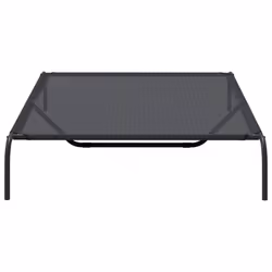 vidaXL Elevated Dog Bed Black Textilene Puppy Sleeping Basket Multi Sizes - black, 150 x 90 x 20 cm/ Textilene - Additional view 4