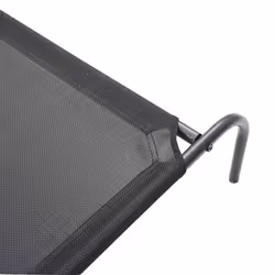 vidaXL Elevated Dog Bed Black Textilene Puppy Sleeping Basket Multi Sizes - black, 150 x 90 x 20 cm/ Textilene - Additional view 6