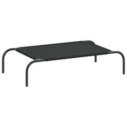 vidaXL Elevated Dog Bed Black Textilene Puppy Sleeping Basket Multi Sizes - black, 90 x 50 x 20 cm/ oxford
