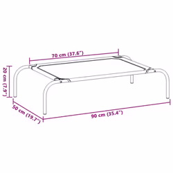 vidaXL Elevated Dog Bed Black Textilene Puppy Sleeping Basket Multi Sizes - black, 90 x 50 x 20 cm/ oxford