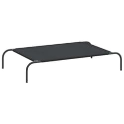 vidaXL Elevated Dog Bed Black Textilene Puppy Sleeping Basket Multi Sizes - black, 110 x 65 x 20 cm/ oxford