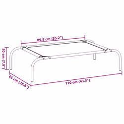 vidaXL Elevated Dog Bed Black Textilene Puppy Sleeping Basket Multi Sizes - black, 110 x 65 x 20 cm/ oxford - Additional view 7