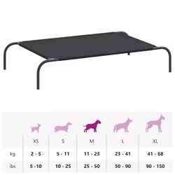 vidaXL Elevated Dog Bed Black Textilene Puppy Sleeping Basket Multi Sizes - black, 110 x 65 x 20 cm/ oxford - Additional view 8