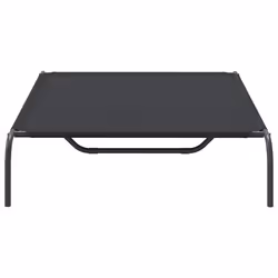 vidaXL Elevated Dog Bed Black Textilene Puppy Sleeping Basket Multi Sizes - black, 130 x 80 x 20 cm/ oxford - Additional view 4