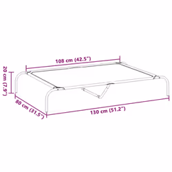 vidaXL Elevated Dog Bed Black Textilene Puppy Sleeping Basket Multi Sizes - black, 130 x 80 x 20 cm/ oxford - Additional view 7