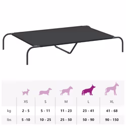 vidaXL Elevated Dog Bed Black Textilene Puppy Sleeping Basket Multi Sizes - black, 130 x 80 x 20 cm/ oxford - Additional view 8