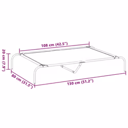 vidaXL Elevated Dog Bed Black Textilene Puppy Sleeping Basket Multi Sizes - grey, 130 x 80 x 20 cm/ Textilene