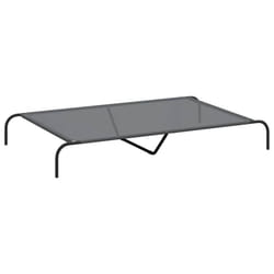 vidaXL Elevated Dog Bed Black Textilene Puppy Sleeping Basket Multi Sizes - grey, 150 x 90 x 20 cm/ Textilene