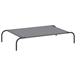 vidaXL Elevated Dog Bed Black Textilene Puppy Sleeping Basket Multi Sizes - grey, 110 x 65 x 20 cm/ oxford
