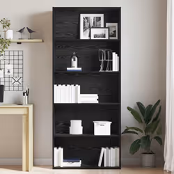 vidaXL Book Cabinet Bookcase Book Rack Unit Organiser Shelf Engineered Wood - black oak