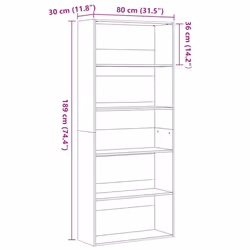 vidaXL Book Cabinet Bookcase Book Rack Unit Organiser Shelf Engineered Wood - black oak