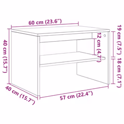vidaXL TV Cabinet Grey Sonoma 60x40x40 cm Engineered Wood TV unit TV console - white, 60 x 40 x 40 cm - Additional view 3