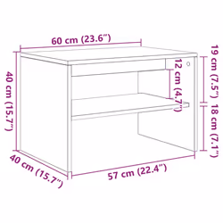 vidaXL TV Cabinet Grey Sonoma 60x40x40 cm Engineered Wood TV unit TV console - artisian oak, 60 x 40 x 40 cm - Additional view 3