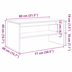 vidaXL TV Cabinet Black 100x40x40 cm Engineered Wood tv stand tv sideboard - old wood, 80 x 40 x 40 cm - Additional view 9